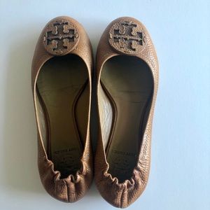 100% Authentic Tory Burch Brown Leather Flats